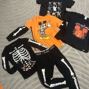 Halloween 5 pieces bundle (Disney Mickey shirts &skeleton pajama and more)